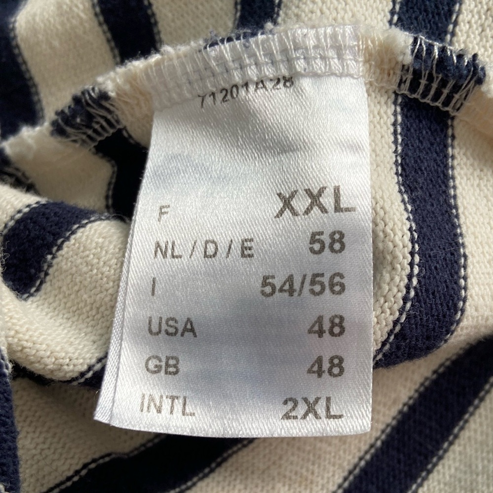 Saint James Breton Striped Top Boyfriend Meridien Modern Unisex Cream Navy XXL - Picture 6 of 17